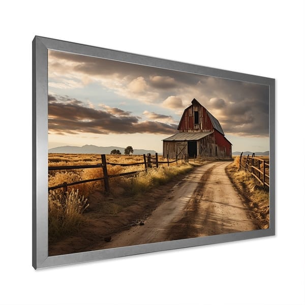 Designart "Barns Rustic Charm II" Farmhouse Framed Wall Art Living Room ...